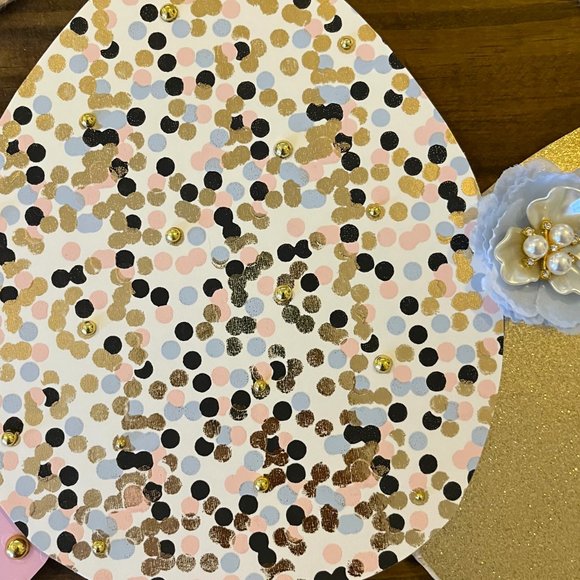 Large Wood Easter Eggs Sign Easter Decoration Spring Home GOLD PINKS BLUES Decor - Picture 7 of 15